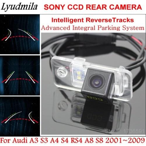 Lyudmila Car Back up Reverse Camera FOR Audi A3 S3 A4 S4 RS4 A8 S8 2001~2009 Parking Rear View Camera with Trajectory Guide Line
