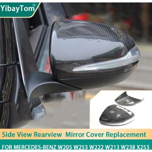 Genuine Real Carbon Fiber Rearview Side Mirror Cover Caps sticker For Mercedes-Benz C S E GLC W205 W253 W222 W213 W238 X253