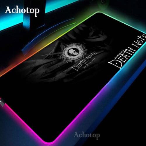 Death Note LED Light Mousepad RGB Keyboard Anime Desk-mat Colorful Surface Mouse Pad Waterproof World Computer Gamer CS Dota