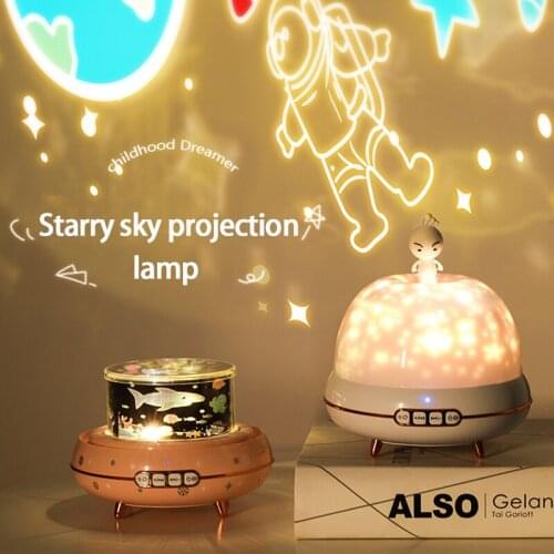 LED Star Projector Lamp Blueteeth USB Music Player Remote Rotating Baby Night Light For Bedroom Romantic Projection Lamp Gifts