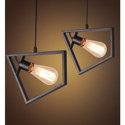 The American Bar Restaurant three head lamps chandelier personality retro industrial wind iron meal hanging lamp