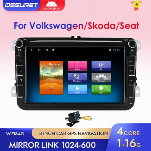 Android 10 Multimedia Car GPS Radio Navi Stereo Player For Volkswagen Caddy Skoda Golf Polo Passat CC Jetta Tiguan Touran Sharan