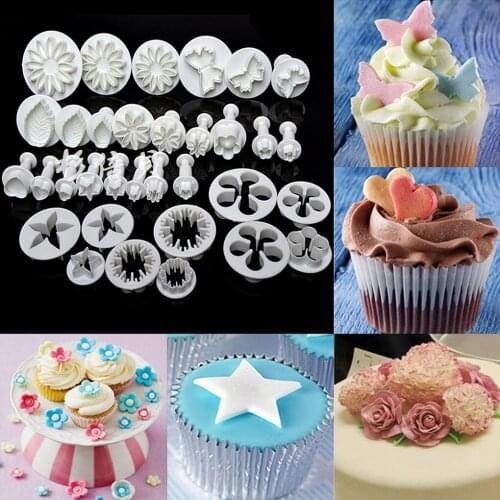 33 Pcs Multi Styles Kitchen Housewife Cookie Cutter Set Cake Decorating Plunger Cutter Mold Tools Cake Cookies Pastry Molds