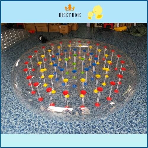 Inflatable round transparent color pull point air cushion, floating platform on water