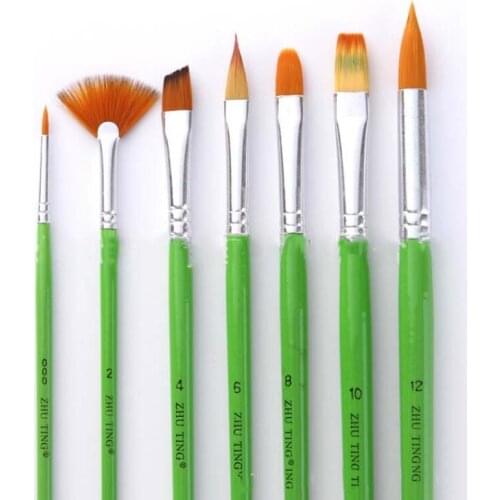 Nylon Hair Multifunction Brushes Gouache Watercolor Oil Brush Set Art Supplies 7Pcs/set
