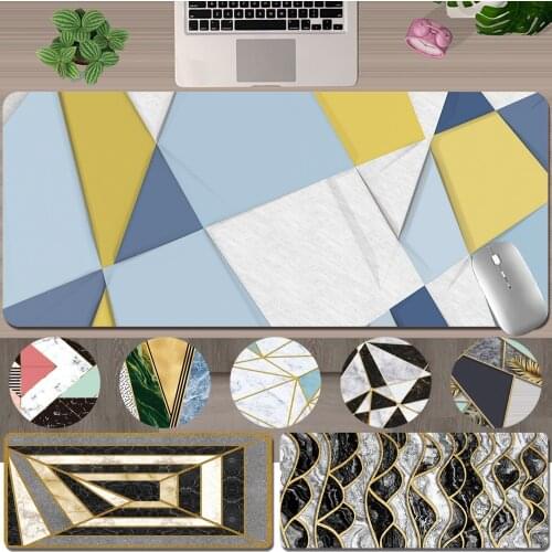 Non-slip Gamer Mouse Pad PU Leather Geometry Pattern Series Computer Mousepad 30x60cm 30x80cm XXL Mouse Pad Easy-to-clean
