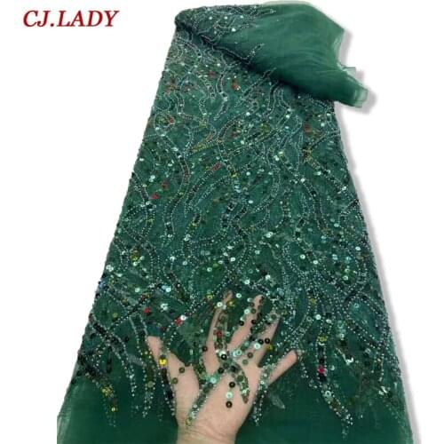 Latest Colorful African Sequins Lace Fabric French Mesh Laces High Quality 2021 Lace Nigerian Lace Fabric For Party Dress A04