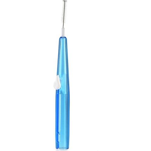 New 60 Pcs/Box 0.7MM Interdental Brush Tooth Cleaning Oral Care Tool Toothpick Dental Soft Toothbrush Push-Pull Brushes SCI88