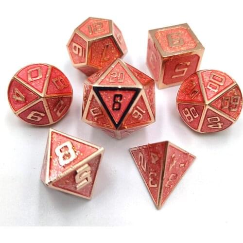 New upscale metal polyhedral dice dnd dice set 7pcs/Set dados rpg dobbelstenen dados rol dice d6 - d20 board game