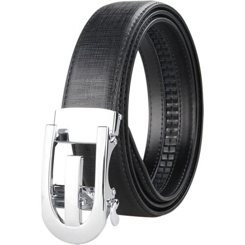 New Designer Popular Luxury Brand Cowhide Leather Belt Men Black G Automatic Buckle Business Casual Belts For Men 3.5 Width