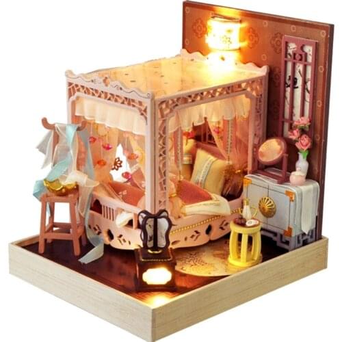 New Dollhouse Miniature with Furniture, DIY House Kit Plus Dust Proof , 1:24 Tiny House Building Kit,( Chinese Ancient