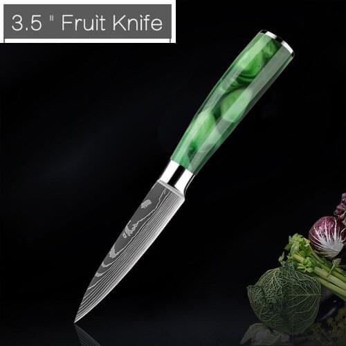 3.5" inch Paring Knife Stainless Steel Sharp Utility Peeling knife Laser Damascus steel Pattern household kitchen knivse