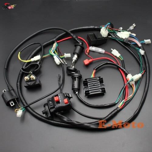 Full Electrics Wiring Harness CDI Ignition Coil Key C7HSA Spark Plug For 150CC GY6 ATV Quad Bike Buggy Go Kart Twister Kandi NEW