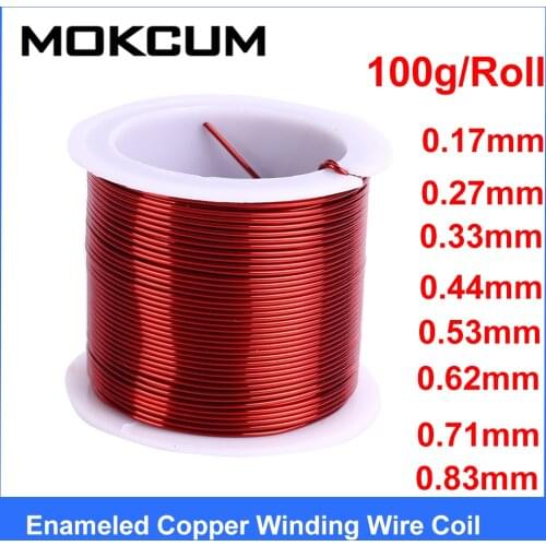 100g Enamelled Magnet Wire 0.17mm 0.27mm 0.33mm 0.44 0.53 0.62 0.71 0.83mm Copper Wire Copper Coil Copper Winding Wire Coil Wire