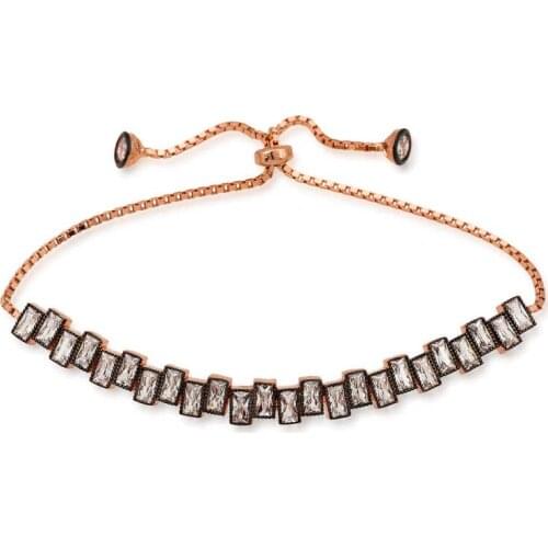 With silver Cubic Zirconia Elevator Bracelet