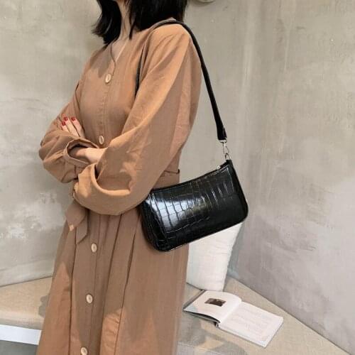 Baguette Bag Women Retro Handbag PU Leather Shoulder Bags Underarm Fashion Top Handle Bag Female Small Subaxillary Totes Clutch