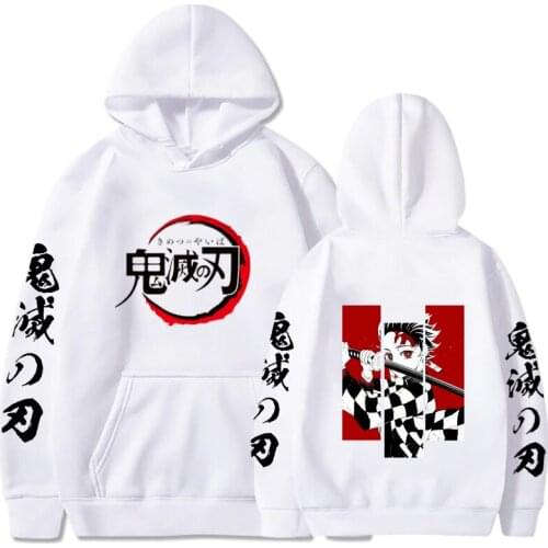 2021 Hot Anime Hoodie Demon Slayer Long Sleeve Casual Loose Print Anime Unisex