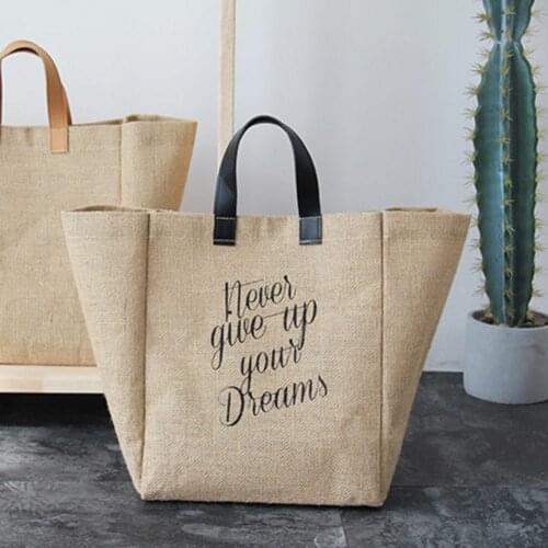 Storage Bags Large Capacity Canvas Tote Bag Shoulder Storage Bags Reusable Simple Student Book Shopping Bag for Home Storage