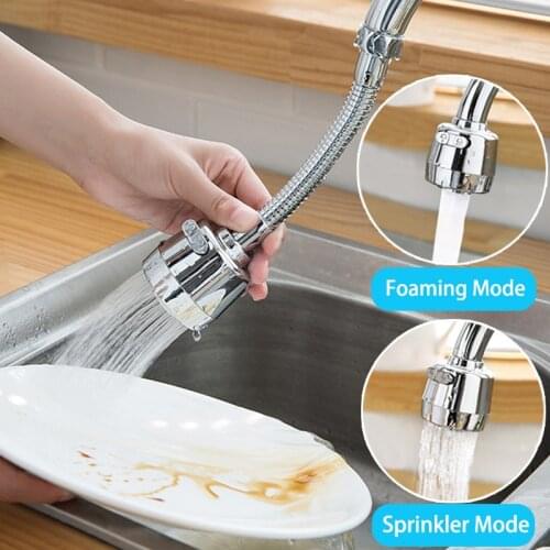 360 Rotatable Bent Water Saving Tap Aerator Diffuser Faucet Nozzle Filter Water Filter Long Swivel Head Kitchen Faucet Bubbler