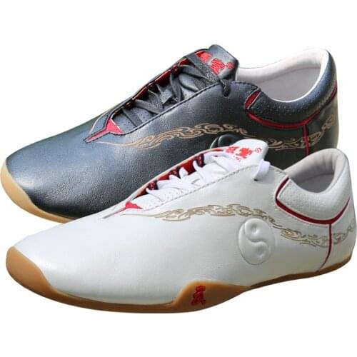 High Quality Cowhide Tai Chi Shoes Soft Genuine Leather Kung Fu Wushu Shoes Martial Arts Sneaker Sports Training Footwear