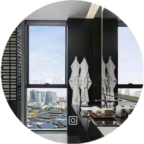 LED Lights High Quanlity Reflection Frameless Silver Smart Round Bathroom Mirror