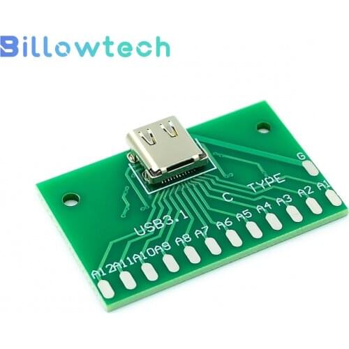 TYPE-C female test board USB 3.1 with PCB board 24P female connector adapter board to measure current conduction