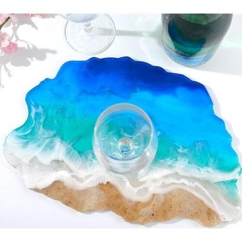 1 Pcs Wave Coaster Silicone Mold DIY Cup Plate Tray Crystal Epoxy Resin Mold Home Table Decoration Crafts Making