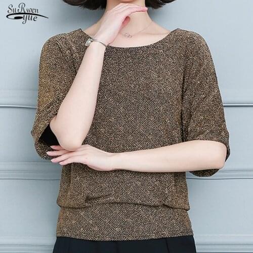 2021 Red Golden Shine Women Blouses Plus Size New Fashion Elegant Shiny Sequin Blouse Glitter Shirt Top Tunic Women Blouse 12853