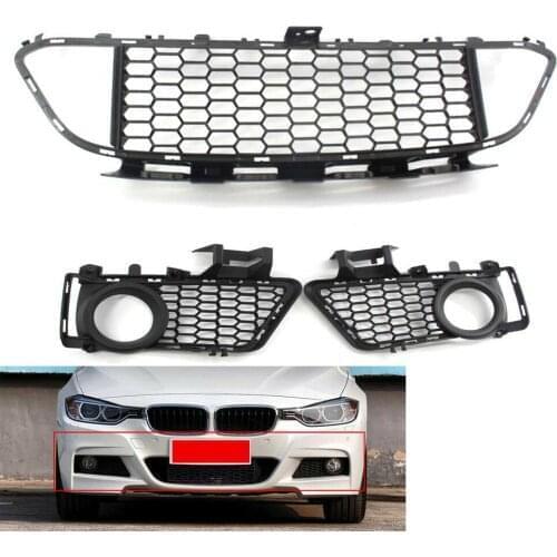 M Sport Package Front Bumper Center and Side Fog Light Lamp Grille Grill For BMW F30 F31 F35 2012-2018 New 3PCS/1 Set