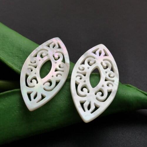 30pcs/lot 20x40mm Natural Marquise cut Mother of Pearl Shell for DIY Jewelry Hollow Marquise cut mother pearl shell