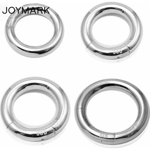 4 Sizes Smooth Round Real 925 Sterling Silver Lock Clasps For Fine Jewellery Making 15mm 16mm 18mm 20mm 2pcs/lot SC-CZ074