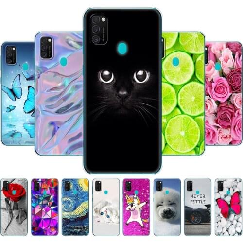 For Samsung M21 Cases 6.4" Soft Silicon Tpu Covers For Samsung Galaxy M21 M 21 SM-M215FZGUSER m215 Phone Back Bumper Funda Cat
