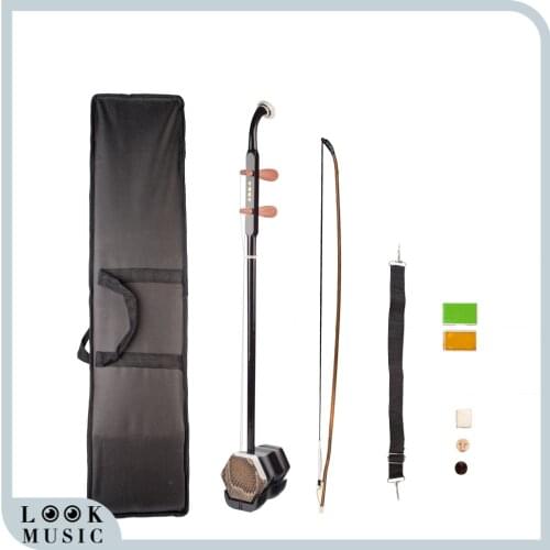 Chinese Erhu Erheen Two Strings Violin Fiddle Stringed Musical Instrument Solidwood Erhu Bow W/Rosin String Bow Case