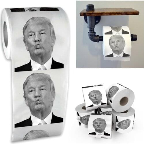 Creative Hot Selling President Toilet Paper Bathroom Prank Joke Fun Paper Tissue Roll Funny Gag Gift Home Office