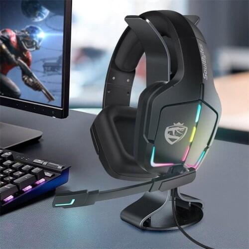 Gaming Headset Wired Headset PS4 Mikrofon Stereo Kopfhörer RGB Bass Kopf-Montiert Spiel Kopfhörer Für PC Telefon XBOX Computer