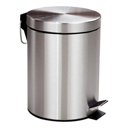 Stainless Steel Trash Can Bathroom Kitchen Living Room Office 5L Garbage Dust Bin Storage Bucket Storage Box Waste Bin