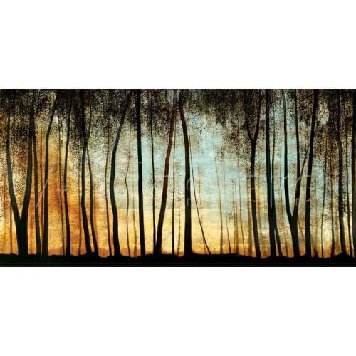 Landscape art trees Colors oil paintings Golden Forest Large canvas handmade High quality for home decor