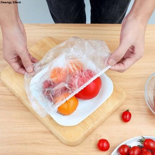 100 Pcs Plastic Wrap For Fruit Leftovers Noodles Insect-proof Food Grade Plastic Wrap Disposable Adjustable Bento Picnic Tools
