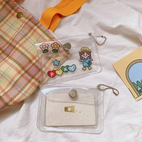 Women Girls Transparent PVC Wallet Credit Card Holder Pocket Case Organizer