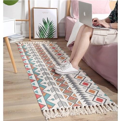 Macrame Wall Hanging Tapestry Ethnic style cotton linen mat Tassel Bohemian Geometric Boho Ornament carpet room Home Decor rug