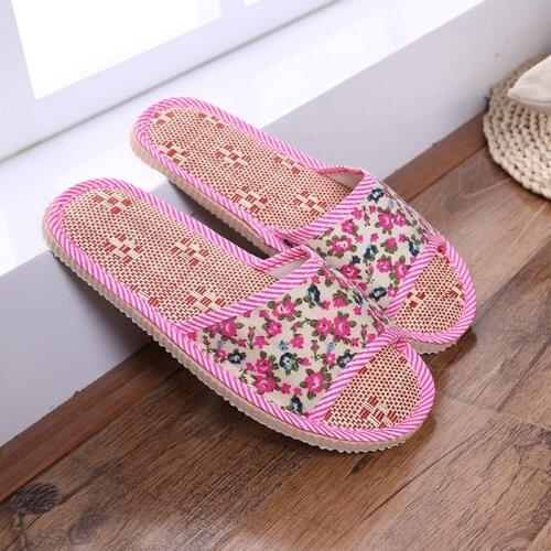 New Linen Indoor Home Slippers Men Women Fashion Home Garden Household Commodities Slippers Couple EVA Floor Shoes Flip Flops