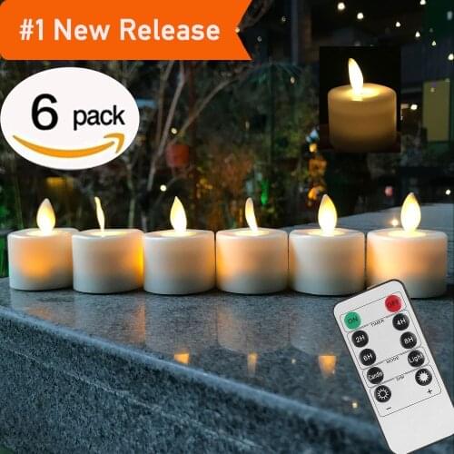 Remote Control LED Candles Pack Of 6 Warm White Led Flameless Candles Battery Operated Dancing Flame Household Tea Light