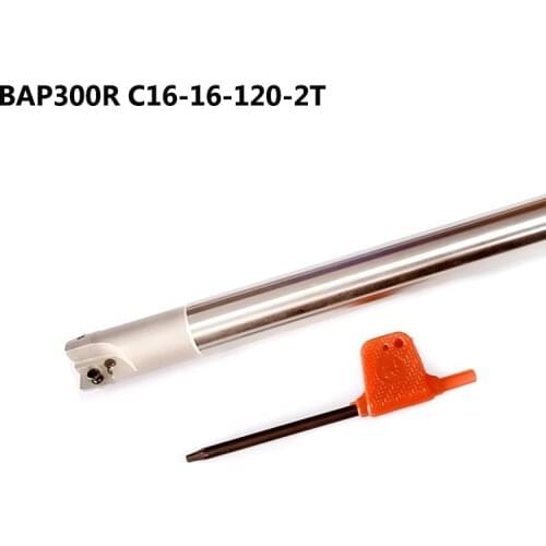 1pc BAP300R C16 16 120 2T Indexable Lathe Milling Cutter Holder Square Shoulder CNC Face Mill Tool for APMT1135 insert
