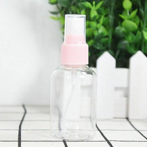 1 Pcs Refillable Mini Plastic Transparent Small Empty Spray Bottle For Make Up And Skin Care Pink Travel use