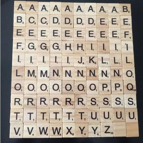 100pcs wood english letters children education toy