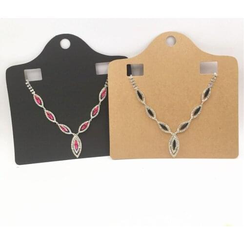 24Pcs/Lot Craft Paper Square Necklace Display Cards With Multi Size For The Ladies Jewelry Products Display Price And Package