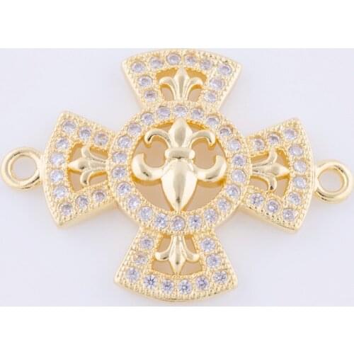 5pcs Vintage Zircon Anchor Charms For Jewelry Making Diy Copper Micro Pave Czech Connectors Charms Wholesale Bedel