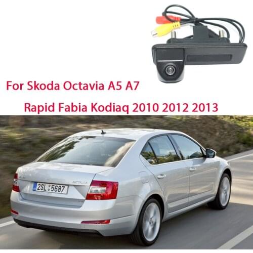 Car rear view camera For Skoda Octavia A5 A7 Rapid Fabia Kodiaq 2010 2012 2013 CCD Full HD Night Vision Trunk handle camera