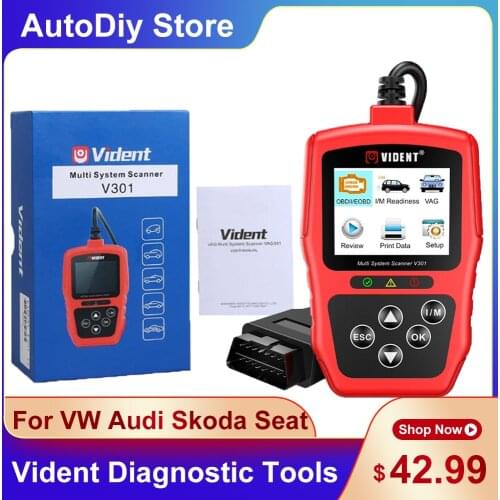 V301 OBD2 Automotive Car Diagnostic Scanner Tools Battery Tester Code Reader For V-A-G For VW Skoda Seat For Audi Full System