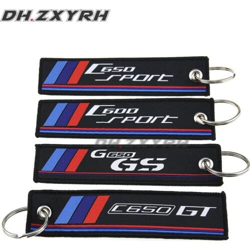 Motorcycle Badge Keyring Key Ring for BMW C600/C650 sport C650 GT G650 GS Embroidery Key Holder Chain Collection Keychain